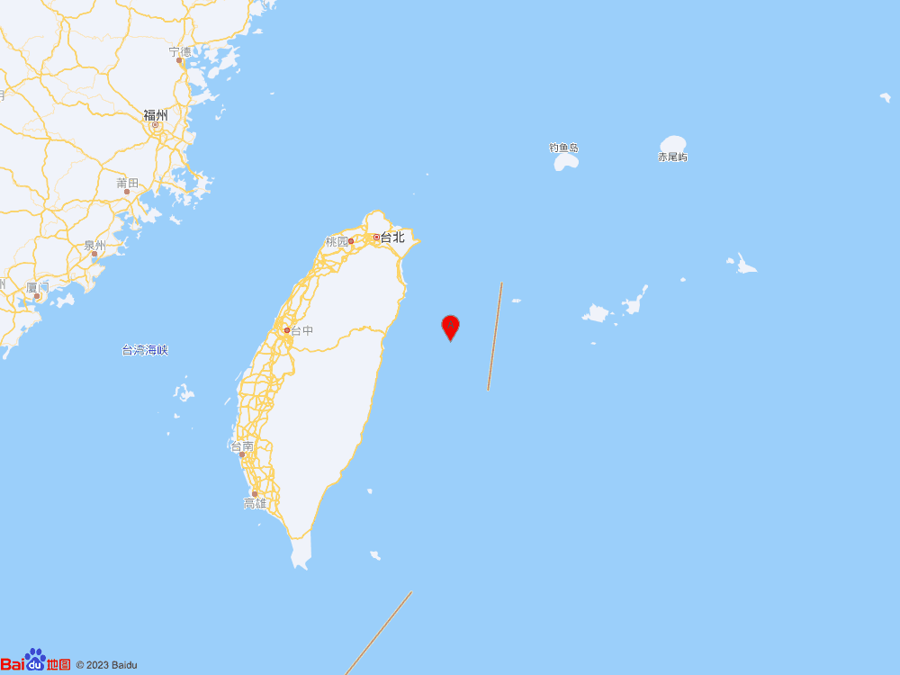 台湾花莲县海域（北纬24.11度，东经122.32度）发生4.2级地震