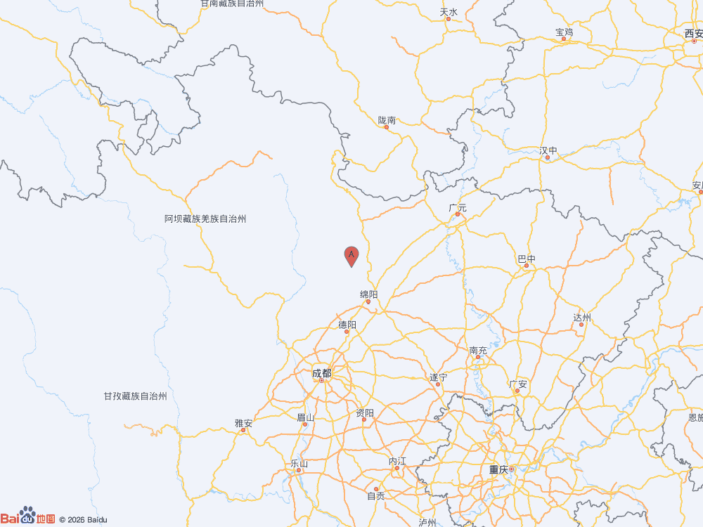 四川绵阳市北川县（北纬31.90度，东经104.46度）发生4.1级地震