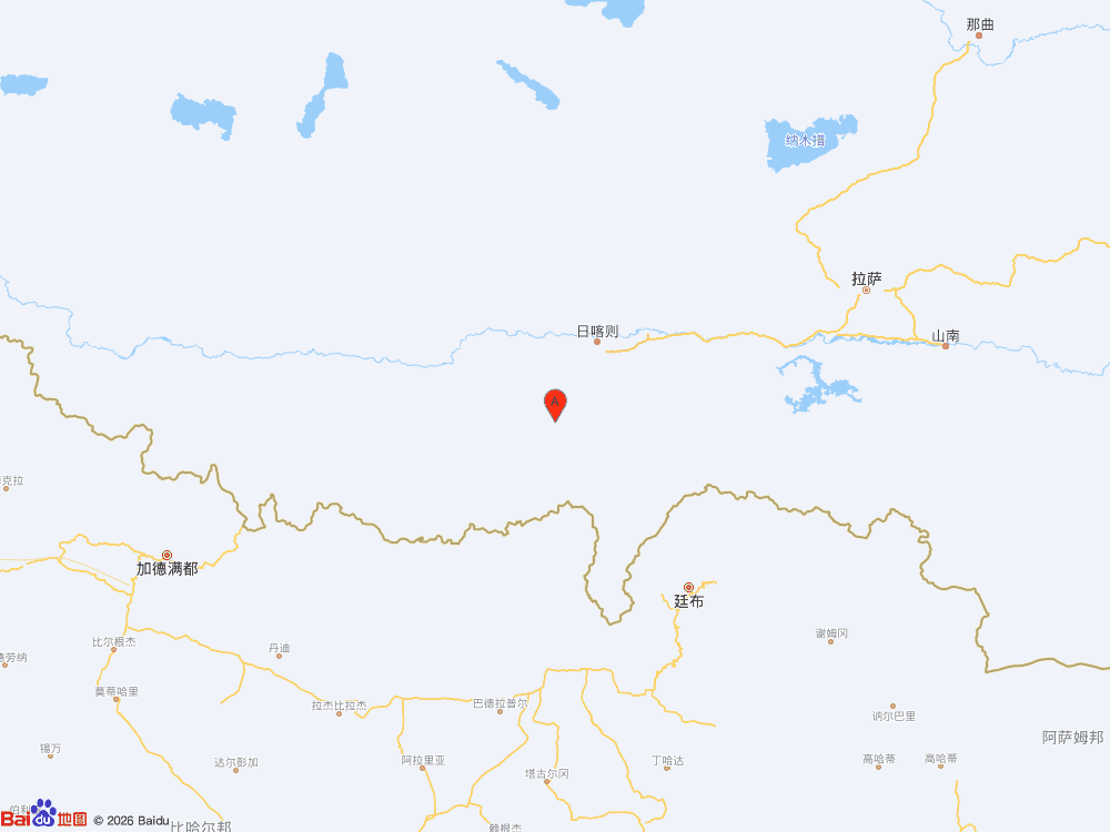 西藏日喀则市萨迦县（北纬28.74度，东经88.54度）发生3级地震